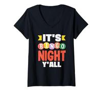 Mujer Es Bingo Night Todos ustedes Bingo Diversión Camiseta Cuello V