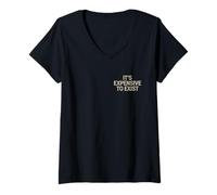 Mujer Es caro existir una crisis divertida del costo de vida Camiseta Cuello V