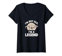 Mujer Es Curioso, no Soy Viejo, una Leyenda, Dinosaurio, T-Rex, Abuelo jurásico Camiseta Cuello V