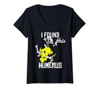 Mujer Es Curioso Que encontré Este Chiste de papá con húmero, Perro y Huesos esqueléticos Camiseta Cuello V