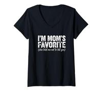 Mujer Es Curioso Que Soy la Favorita de mamá, me Dijo Que no os lo dijera a vosotras, Madres Camiseta Cuello V