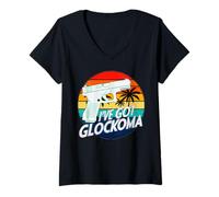 Mujer Es Curioso, Tengo Apoyo a los Derechos de Armas de Glockoma, Camiseta Cuello V