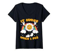 Mujer ¡Es Divertido Decir "se Quema Cuando Orino"! Sarcástico, Camiseta Cuello V