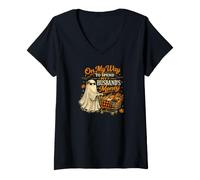 Mujer Es Divertido gastar el Dinero de mi Esposo, Halloween Ghost Camiseta Cuello V