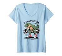 Mujer Es Divertido, Solo Fisioterapia, no tortura, PT PTA Dino Recovery Camiseta Cuello V
