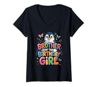 Mujer Es el cumpleaños de mi Hermano Bro Family Bday Camiseta Cuello V