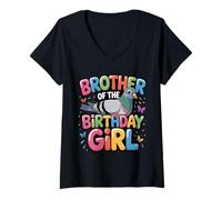 Mujer Es el cumpleaños de mi Hermano Paloma Hermano Familia cumpleaños Camiseta Cuello V