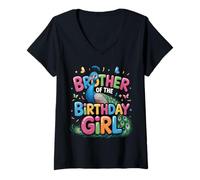 Mujer Es el cumpleaños de mi Hermano Pavo Real Bro Family Bday Camiseta Cuello V