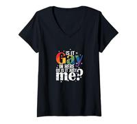 Mujer ¿Es Gay aquí o soy solo yo? Camiseta Cuello V