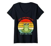 Mujer Es Gracioso, Ves a Kay Frog, Eff, Ves a Kay, por qué, oh, tú Yoga Camiseta Cuello V