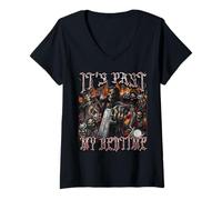 Mujer Es más allá de mi hora de dormir, divertido, pirata de memes de esqueleto duro Camiseta Cuello V