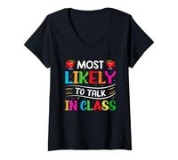 Mujer Es más Probable Que hable en Clase Camiseta Cuello V