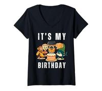 Mujer Es Mi Cumpleaños Compilación Italiano Brainrot Meme Niños Niños Camiseta Cuello V