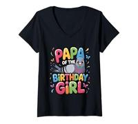 Mujer Es mi cumpleaños de papá s Birthday Pigeon Daddy Family Bday Camiseta Cuello V