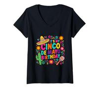 Mujer Es mi cumpleaños del Cinco de Mayo Camiseta Cuello V