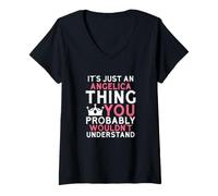 Mujer Es Solo una Cosa angélica Que Probablemente no entenderías Camiseta Cuello V