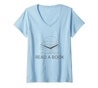 Mujer Es un Buen día para Leer un Libro Camiseta Cuello V