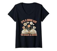 Mujer Es un Buen día para Leer un Libro | Wildflower Librarian Camiseta Cuello V