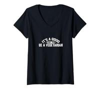 Mujer Es un Buen día para ser Vegetariano edificante Camiseta Cuello V