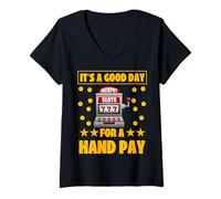Mujer Es un buen día para un pago manual Camiseta Cuello V