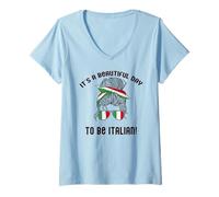 Mujer ES UN Hermoso DÍA para SER Italiana Mujer Italia Bandera Meme Camiseta Cuello V