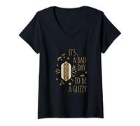 Mujer Es un Mal día para ser un Divertido Perrito Caliente al Estilo Art Deco Camiseta Cuello V