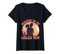 Mujer Es una bendición ser llamada Día de la Madre, Familia, Amor, Mujer Camiseta Cuello V