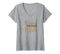 Mujer Es una bendición ser Llamada mamá Linda mamá Camiseta Cuello V