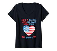 Mujer Es Una Buena Chica, Quiere A Su Mamá, A Jesús Y También A Camiseta Cuello V