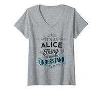 Mujer Es una Cosa de Alice Que no entenderías el Nombre Divertido de Alice Camiseta Cuello V