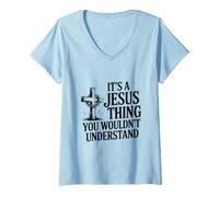 Mujer Es una Cosa de Jesús Que no entenderías Camiseta Cuello V
