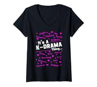 Mujer Es una Cosa de K-Drama Drama Coreano Corea del Sur Fangirl Camiseta Cuello V