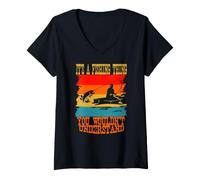 Mujer Es una Cosa de Pesca Que no entenderías el diseño Retro Camiseta Cuello V