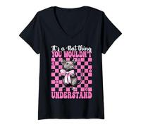 Mujer Es una cosa de rata que no entenderías Rata Chica Mamá Ratón Camiseta Cuello V