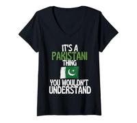 Mujer Es una Cosa paquistaní Que no entenderías Divertida Pakistán Camiseta Cuello V