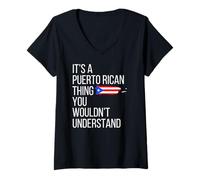 Mujer Es una Cosa puertorriqueña, Bandera taína de Puerto Rico Camiseta Cuello V