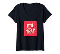 Mujer Es una trampa para un ambiente cómico Camiseta Cuello V