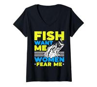 Mujer Esa es una Idea Terrible a qué Hora Pescador Amante de la Pesca Camiseta Cuello V