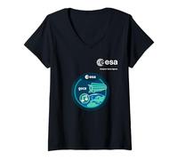 Mujer Esa European Space Agency Misión Goce Camiseta Cuello V