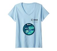 Mujer Esa European Space Agency Misión Goce Camiseta Cuello V