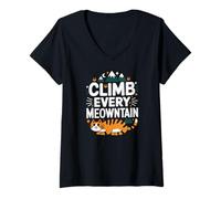 Mujer Escala a todos los gatos Meowntain Camiseta Cuello V