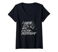Mujer Escalada En Interior It Was Easier Yesterday Camiseta Cuello V