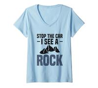 Mujer Escalada Parar el Coche VIO a un geólogo Escalador de Rocas Camiseta Cuello V