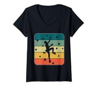 Mujer Escalador de montaña de Pared Interior Boulder Boulder Camiseta Cuello V