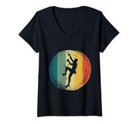 Mujer Escalador de Montañas de Escalada de Pared Interior Boulder Camiseta Cuello V