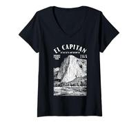 Mujer Escalador Escalador El Capitan Yosemite Ubicación Camiseta Cuello V