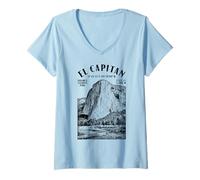 Mujer Escalador Escalador El Capitan Yosemite Ubicación Camiseta Cuello V