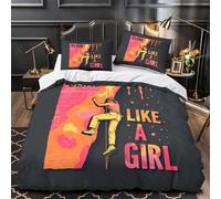 Mujer escaladora Funda de Edredón Estampado 3D Juego de 3 Piezas Cierre de Cremallera Oculta incluye Fundas de Almohada Lavables Calle vibrante Funda Edredon for Adolescentes Single（135x200cm）