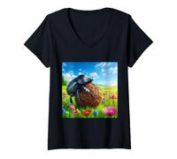 Mujer Escarabajo estiércol - estiércol en tu vida - Roll Camiseta Cuello V