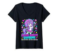 Mujer Escena Queen Supreme Metal Unicorn Camiseta Cuello V